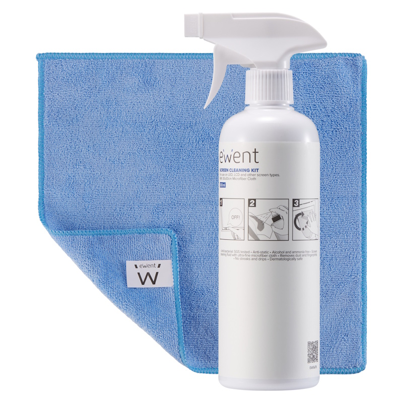 EW5678 | Kit di pulizia per schermi da 500 ml con panno in microfibra | Ewent | distributori informatica
